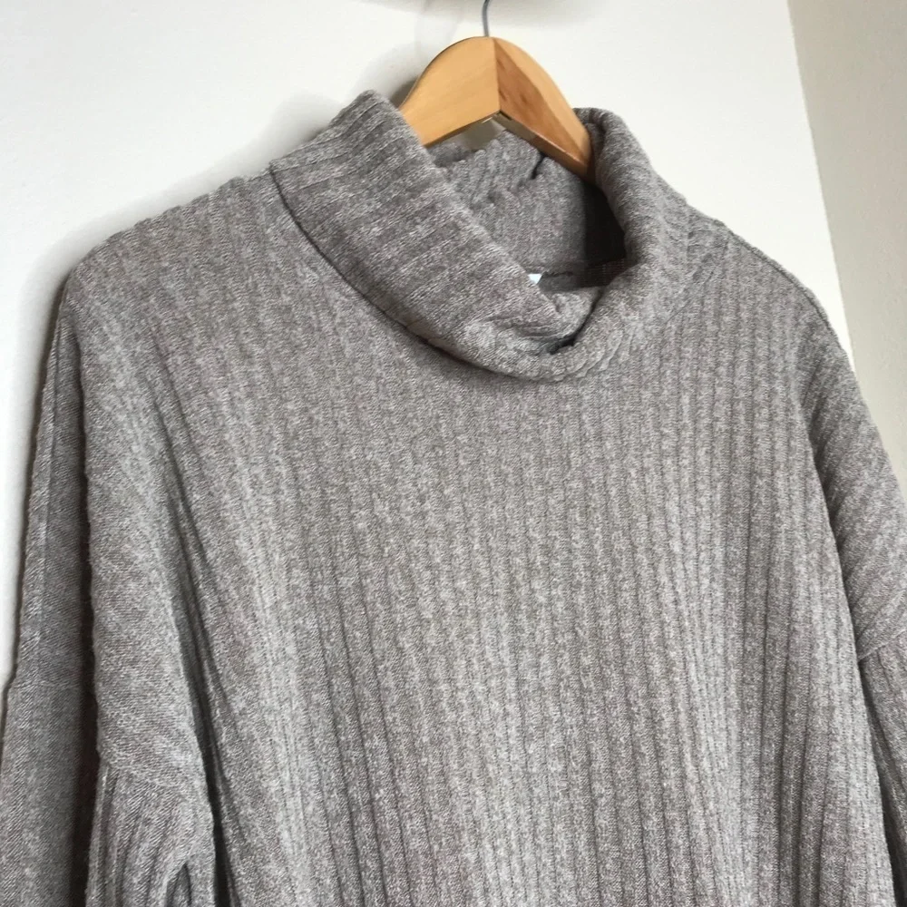 SONOMA Taupe Gray Cowl Neck Ribbed Sweater